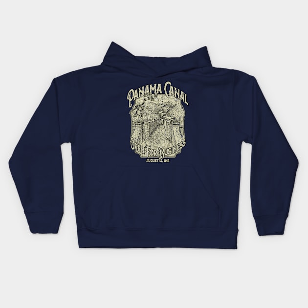 Panama Canal Open For Business 1914 Kids Hoodie by JCD666